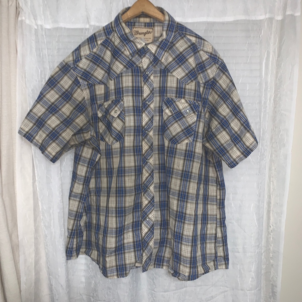 Wrangler-Mens Western Pearl Snap Shirt, 2X,